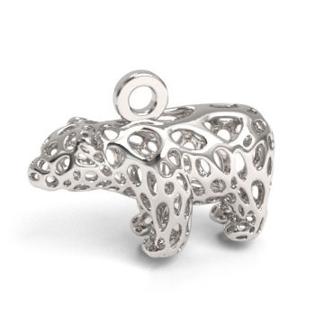 Decorative open-work charm Bear, silver 925 S-CHARM 672