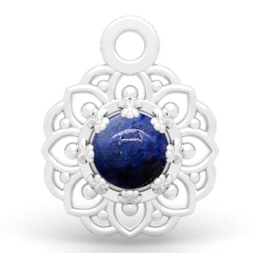 Openwork pendant with natural stone 4 mm, silver 925 S-CHARM 814