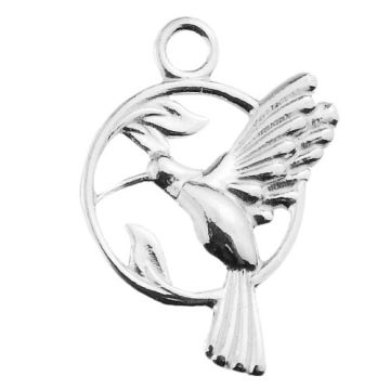 Charm bird in a circle, silver 925 S-CHARM 561