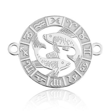 Connector Zodiac Sign Pisces Silver 925 BL 668 - 0,4 mm