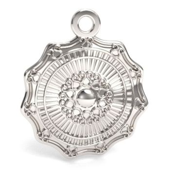 Decorative, open-work Coin / Medallion Pendant, silver 925 S-CHARM 716