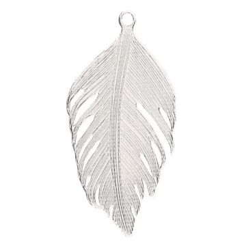 Decorative charm, engraved feather pendant, silver 925 BL 946 - 0,4 mm