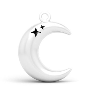 Decorative pendant - Moon with stars, Silver 925 P20