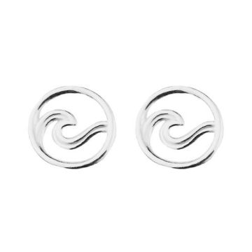 Earrings/earstuds Wave in a circle, Silver 925 SZ 616