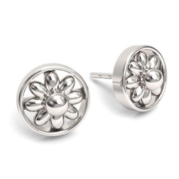 Decorative double color Earstuds with flower, silver 925 SZ 145