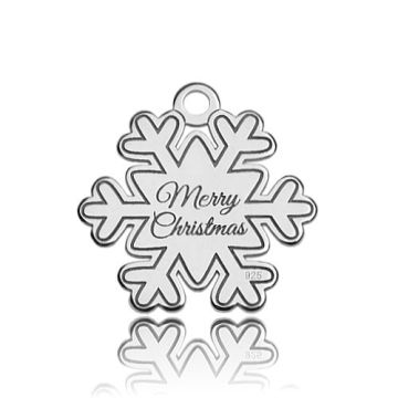 Charm Snowflake 'Merry Christmas' Silver 925 BL 316 - 0,4 mm