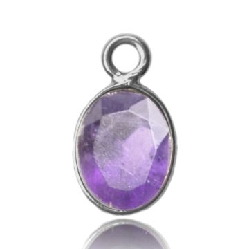 Pendant with natural stone - amethyst, 925 silver KNO-AMETHYST