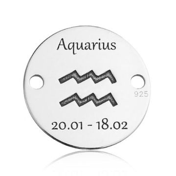 Connector Zodiac Sign Aquarius Silver 925 BL 623 - 0,4 mm