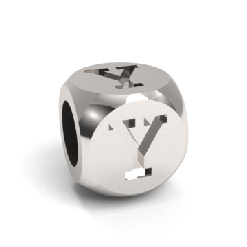 Charm with a letter Y, silver 925 CUBE Y