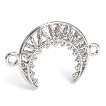 Decorative connector, open-work moon, silver 925 S-CHARM 659