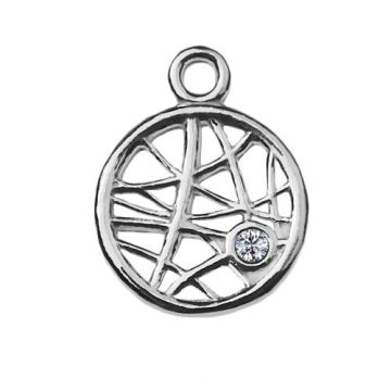 Charm Open-work Circle with crystals, Silver 925 S-CHARM 299