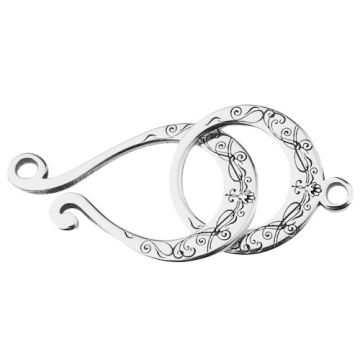 Decorative clasp with a floral pattern - hook type, Silver 925 ZAM 7 - 0,8 mm