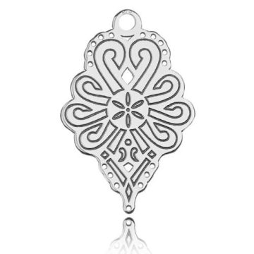 Charm Engraved Flok Design 'High-Land Pattern' Silver 925 BL 51 - 0,4 mm