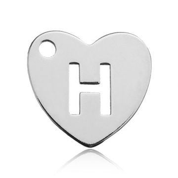 Charm Heart with Letter H Silver 925 BL HEART H - 0,4 mm