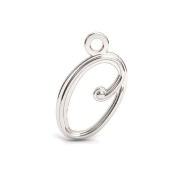 Decorative Charm - Letter O, Silver 925 Letter O