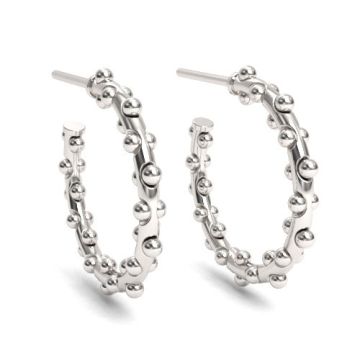 Decorative Earrings finding with balls, silver 925 EX 7