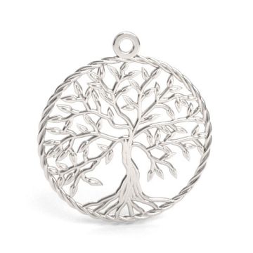 Decorative pendant - rosette with tree, silver 925 S-CHARM 752