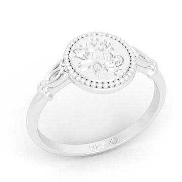 Decorative ring - signet ring with flowers pattern, silver 925 PB-0010, size 18