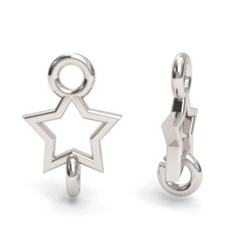 Small, decorative connector  - star, silver 925 S-CHARM 743