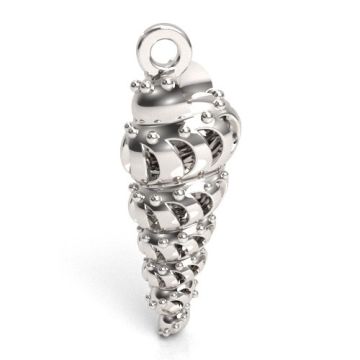 Decorative pendant  - Open-work spiral shell, silver 925 S-CHARM 727