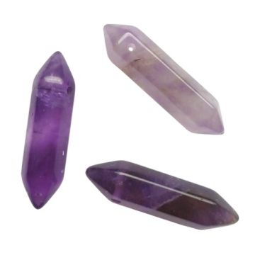 Natural stone Amethyst - arrowhead, icicle, amulet - big 32x9 mm