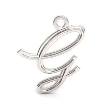 Decorative Charm - Letter G, Silver 925 Letter G