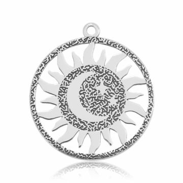 Decorative charm - Sun, moon and stars, silver 925 BL 1013_0.4 MM