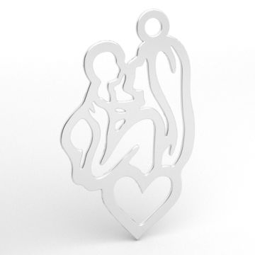 Decorative pendant - mother with child, 925 silver BL 1001 - 0.8 mm