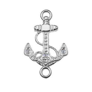 Connector Anchor with crystals, Silver 925 S-CHARM 316