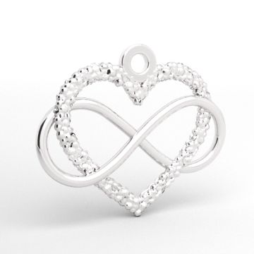 Decorative pendant heart with infinity symbol, Silver 925 S-CHARM 834