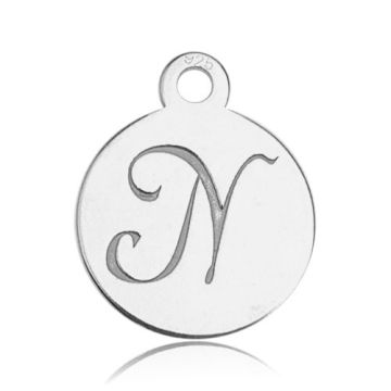 Charm - Letter N engraved - 0,8 mm