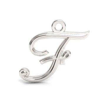 Decorative Charm - Letter F, Silver 925 Letter F