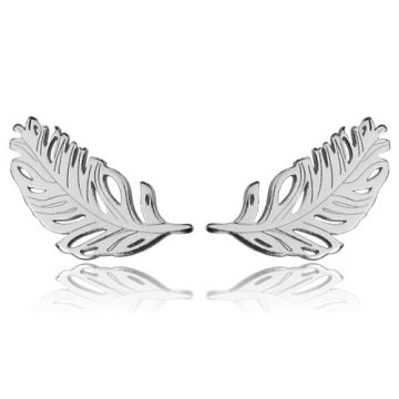 Earstuds, Earrings Feathers Silver 925, SZ 30