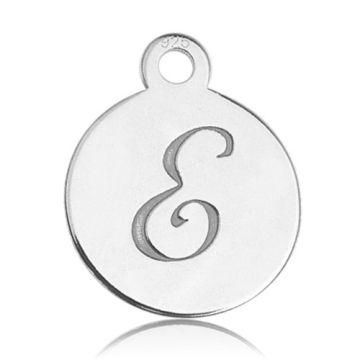 Charm - Letter E engraved - 0,4 mm