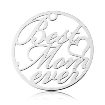 Charm Best Mom Ever, silver 925 BL 842 - 0,4 mm