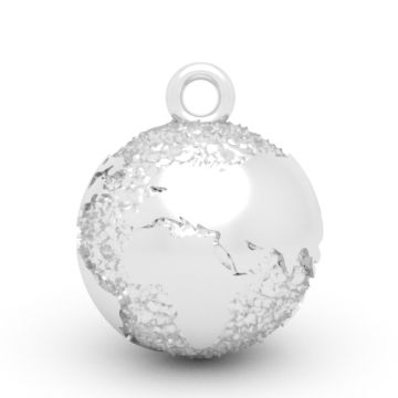 Decorative pendant - globe, world map, Silver 925 P19