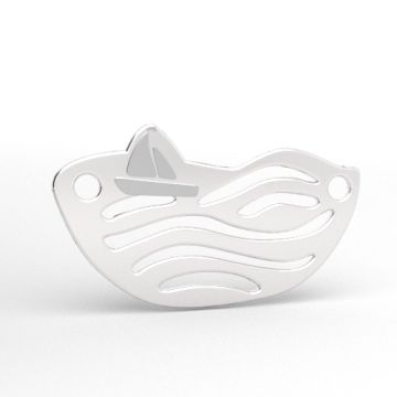 Open-work connector - sea with sailboat, 925 silver BL 1012 - 0.8 mm