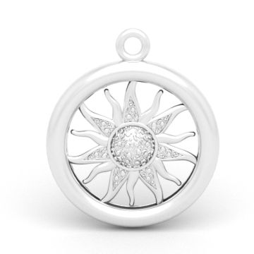 Decorative pendant - rotating sun in circle, Silver 925 R17