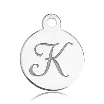 Charm - Letter K engraved - 0,8 mm