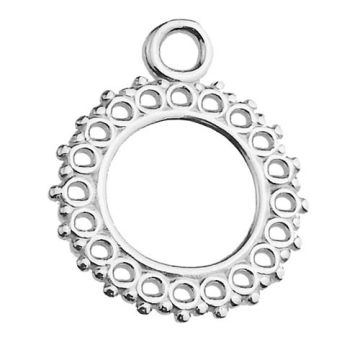 Round Decorative Charm Silver 925 S-CHARM 404