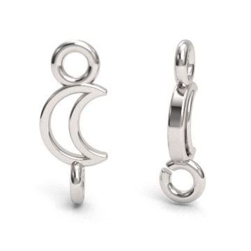 Small, decorative connector  - moon, silver 925 S-CHARM 745