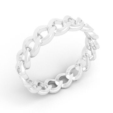 Decorative ring with curb chain pattern, silver 925 PB-0005-14