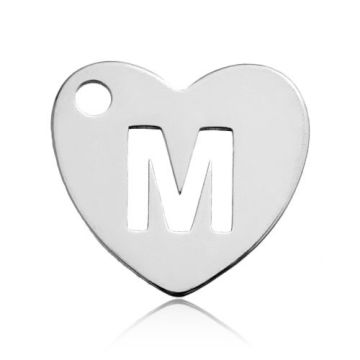 Charm Heart with Letter M Silver 925 BL HEART M - 0,8 mm