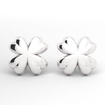 Earrings, earstuds Clovers, silver 925, SZ 195