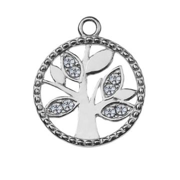 Charm Tree with crystals, Silver 925 S-CHARM 319