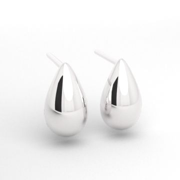 Stud earrings, little convex drop, silver 925, SZ 190