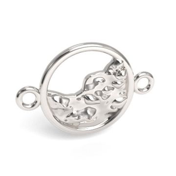 Connector Round Decorative, silver 925 S-CHARM 634