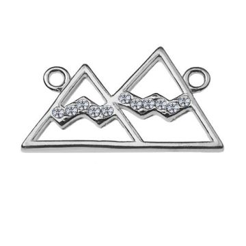 Connector Mountains with crystals, Silver  925 S-CHARM 328