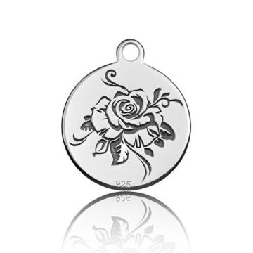 Charm Engraved Rose Silver 925 BL 345 - 0,4 mm