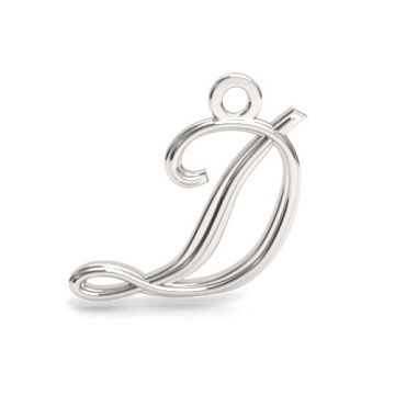 Decorative Charm - Letter D, Silver 925 Letter D